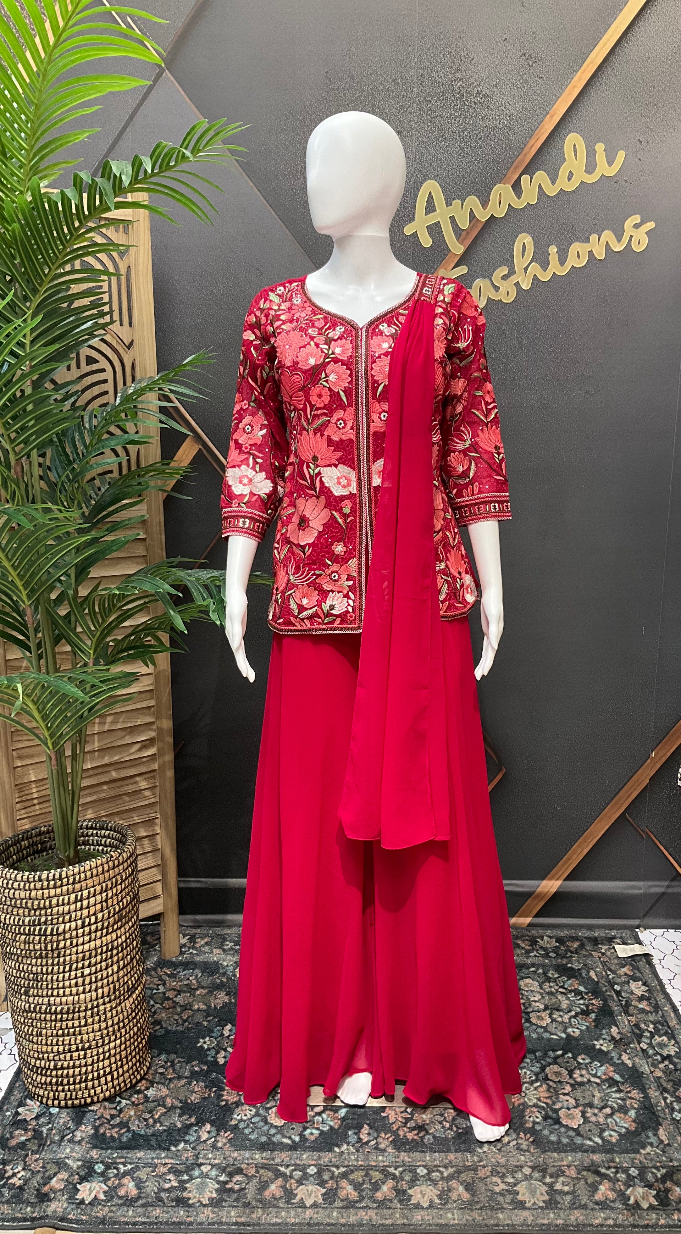 Embroidery Work Georgette Sharara set