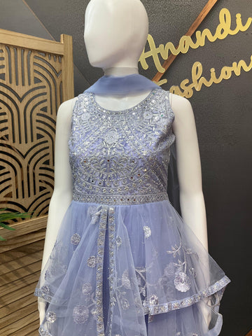 Teenage Girls- Party Wear Lavender Color Frock/dress