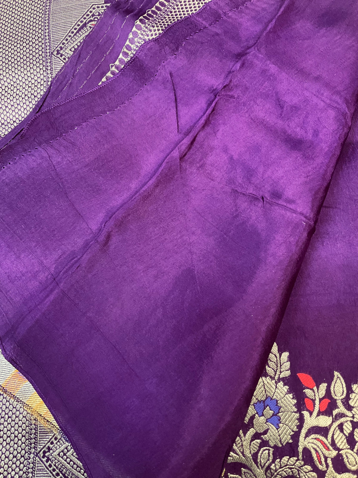 Purple - Lotus Silk Saree