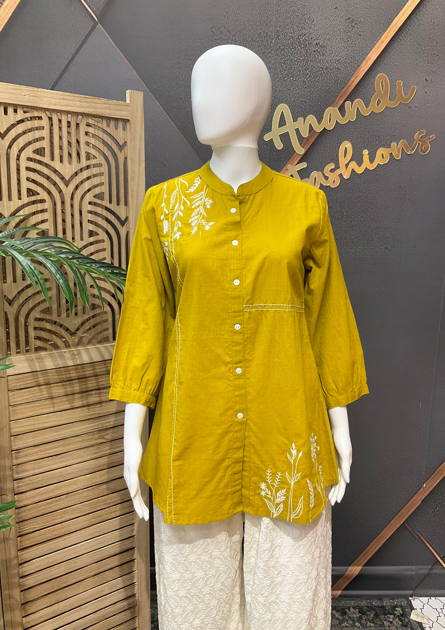 Yellow Short Kurti