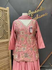 Pink Plus size Party Wear lehenga Set