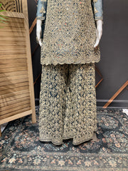 Pastel blue Heavy Work Palazzo set