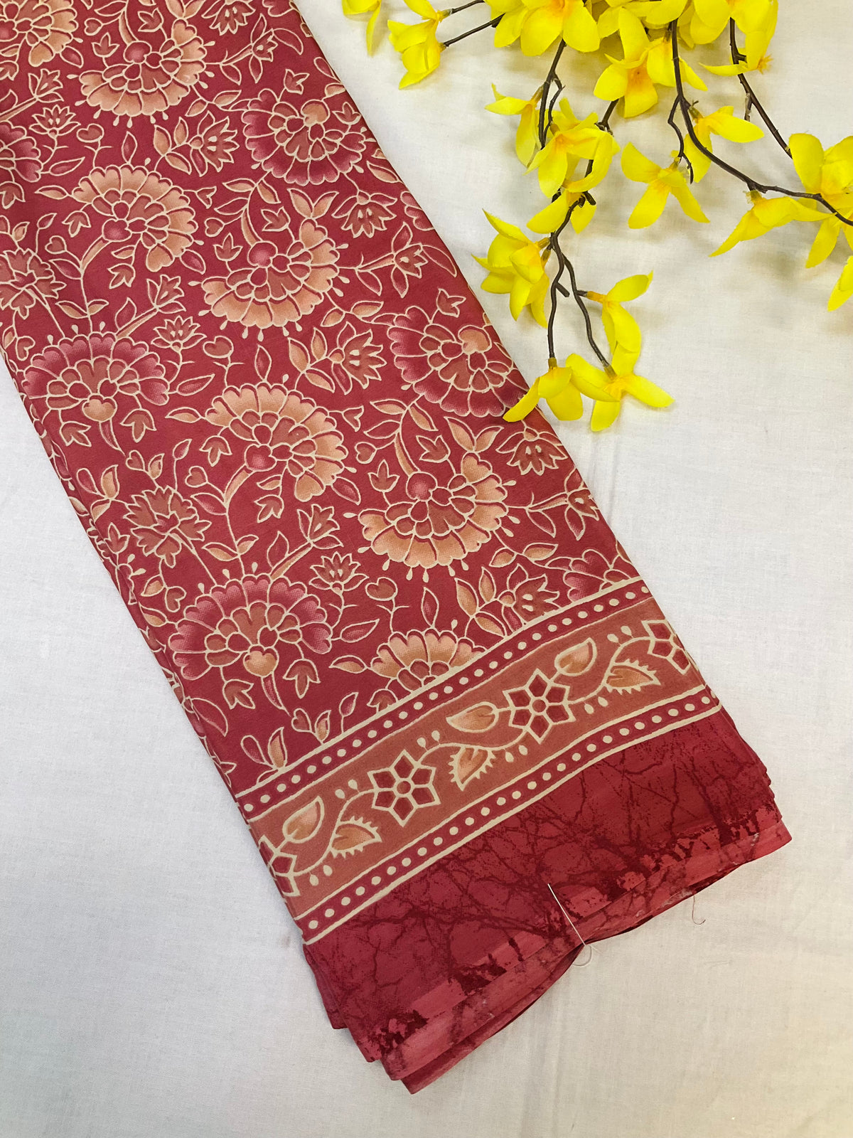 Onion Pink - Soft Crape Silk Saree