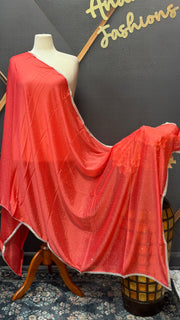Satin Silk Dupattas with Silver Border