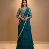 Ready to Wear Saree with Alia Cut Blouse Size 40 - Georgette with Belt
