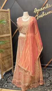 Plus size Pastel Orange lehanga sets