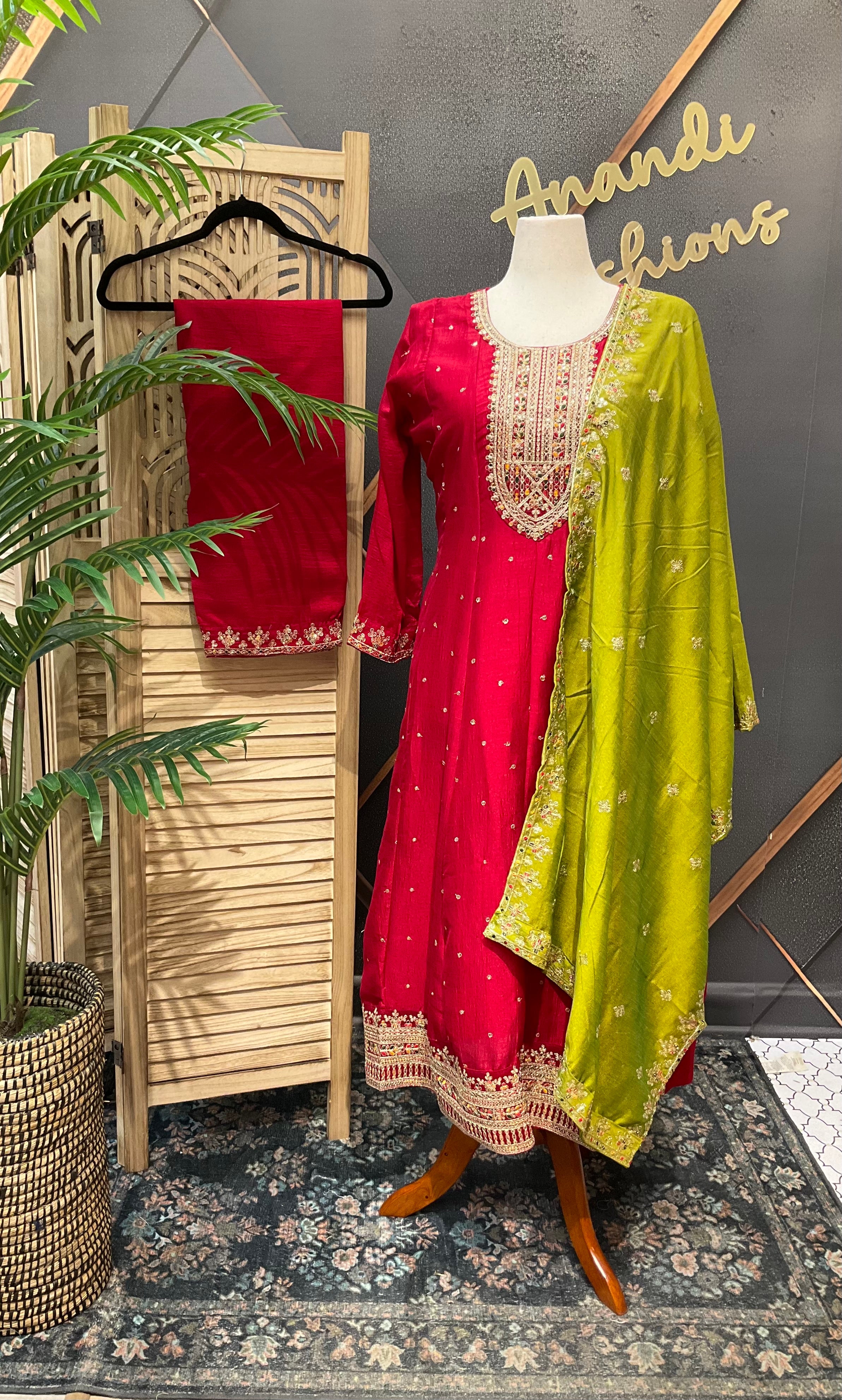 Plus size Party Wear Anarkali Kurti set- Size 46/48