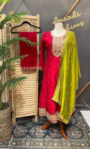 Plus size Party Wear Anarkali Kurti set- Size 46/48