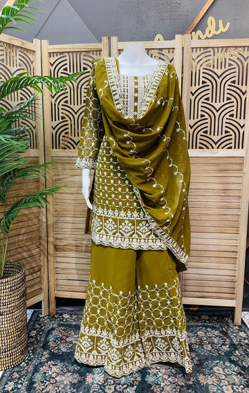Heavy Designer Embroidery Sharara Set - Premium Party Wear