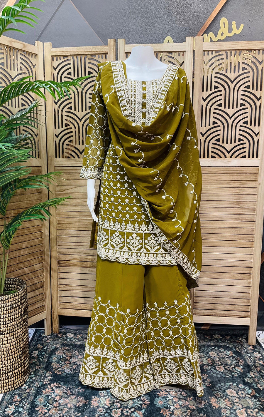 Heavy Designer Embroidery Sharara Set - Premium Party Wear