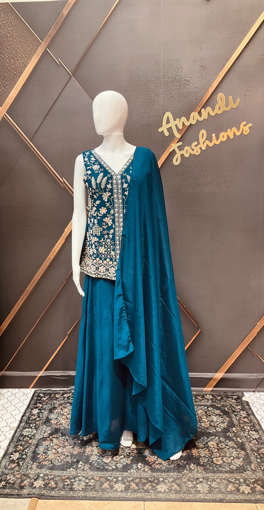 Blue Party Wear Palazzo set