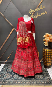 Red Gajji Silk Garba Chaniya Choli set