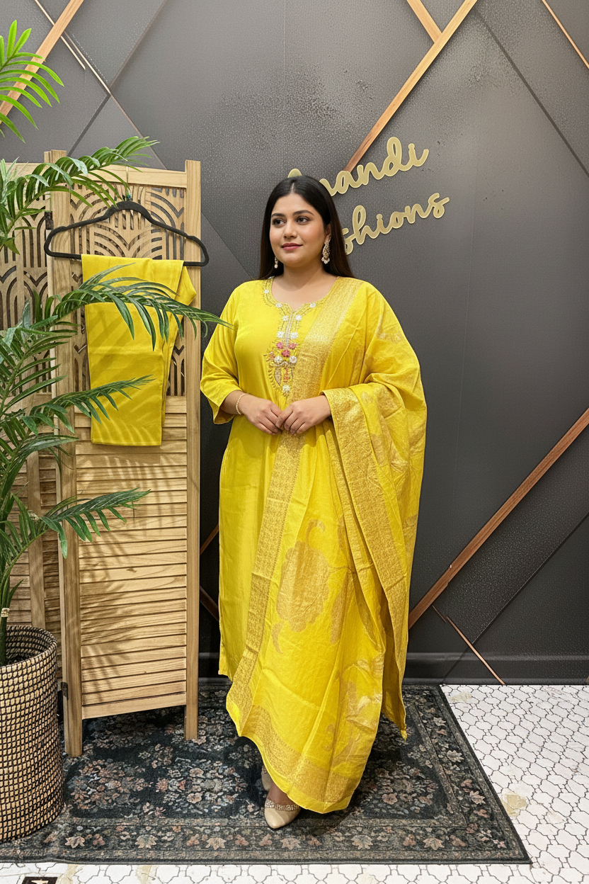 Plus Size Shimmery Party Wear Kurti Sets