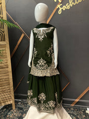 Girls’ Green Lehenga Set