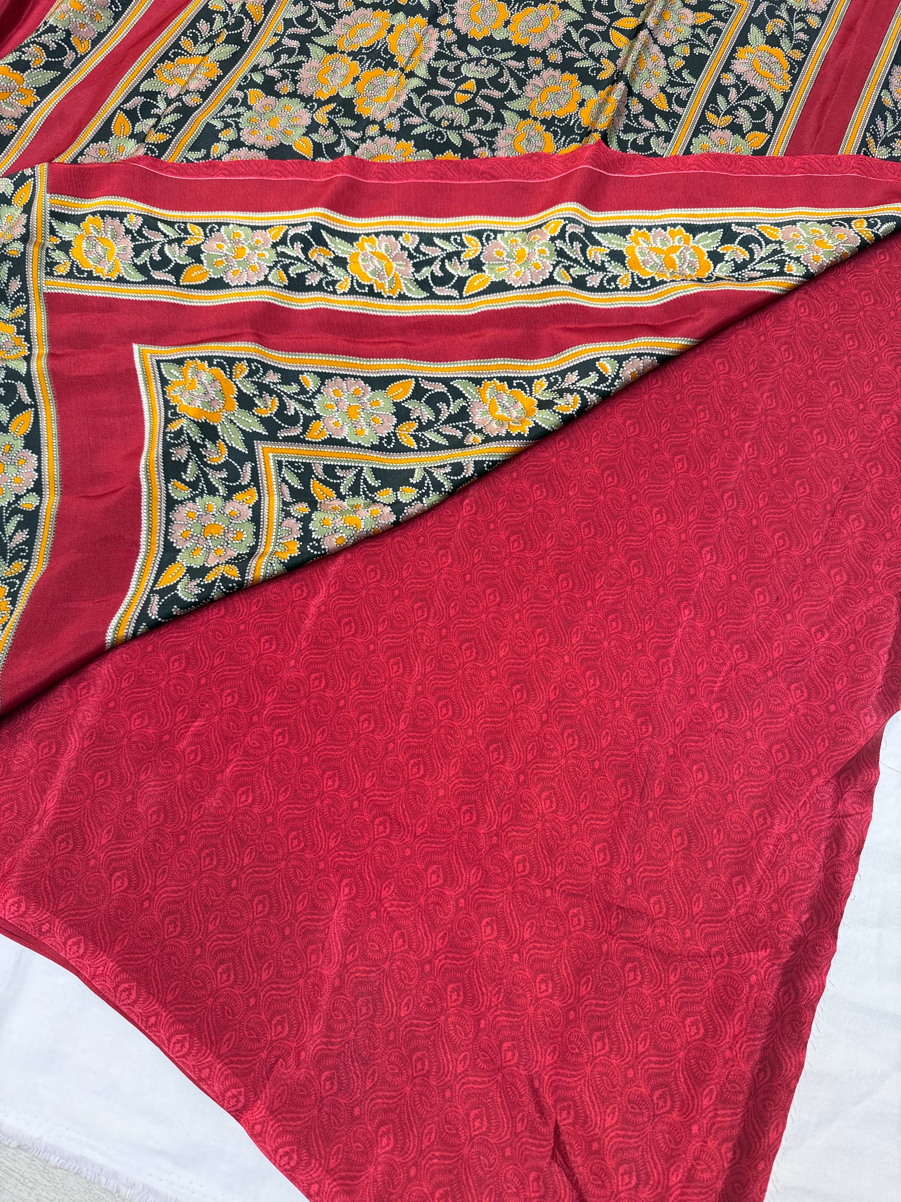 Red - Satin Silk Saree