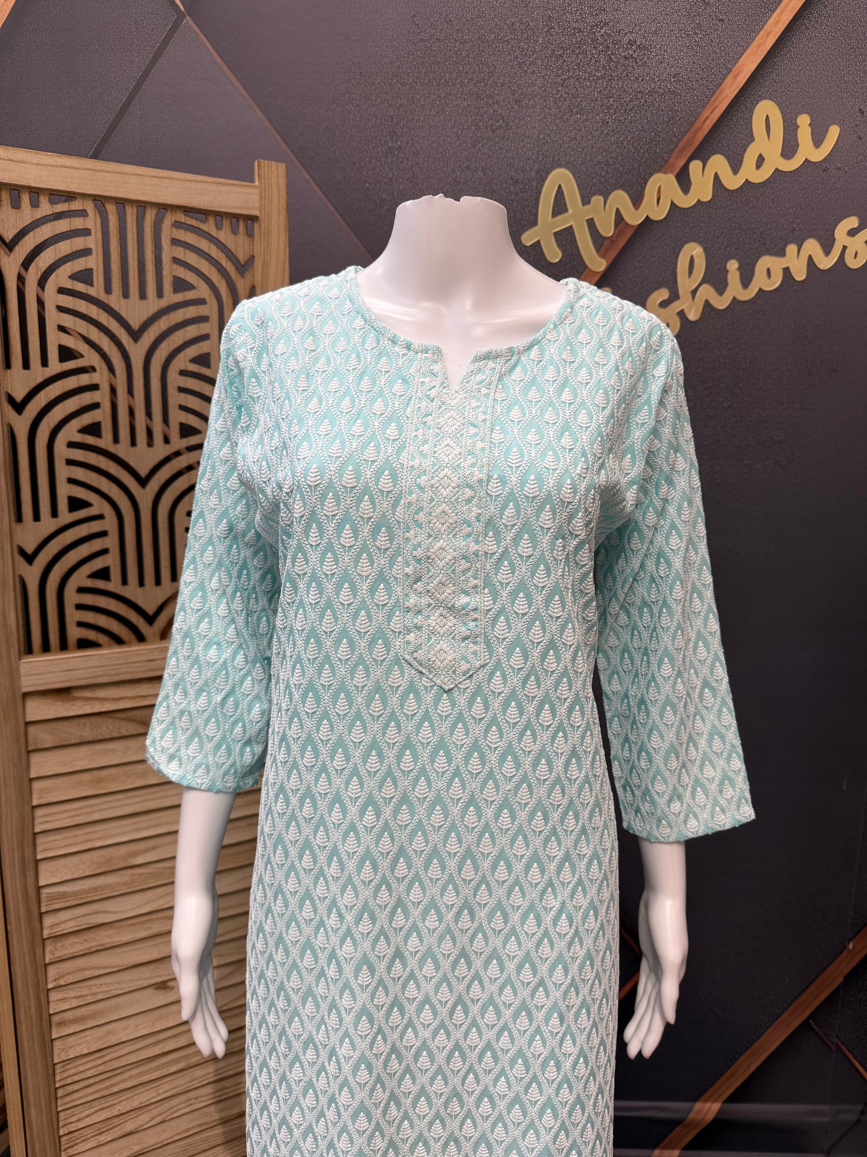 Pastel Blue Chikankari Kurti