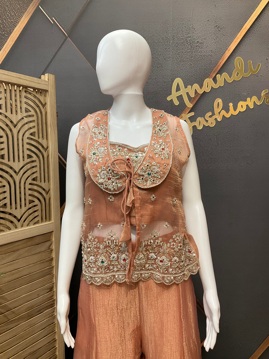 Palazzo set with vest