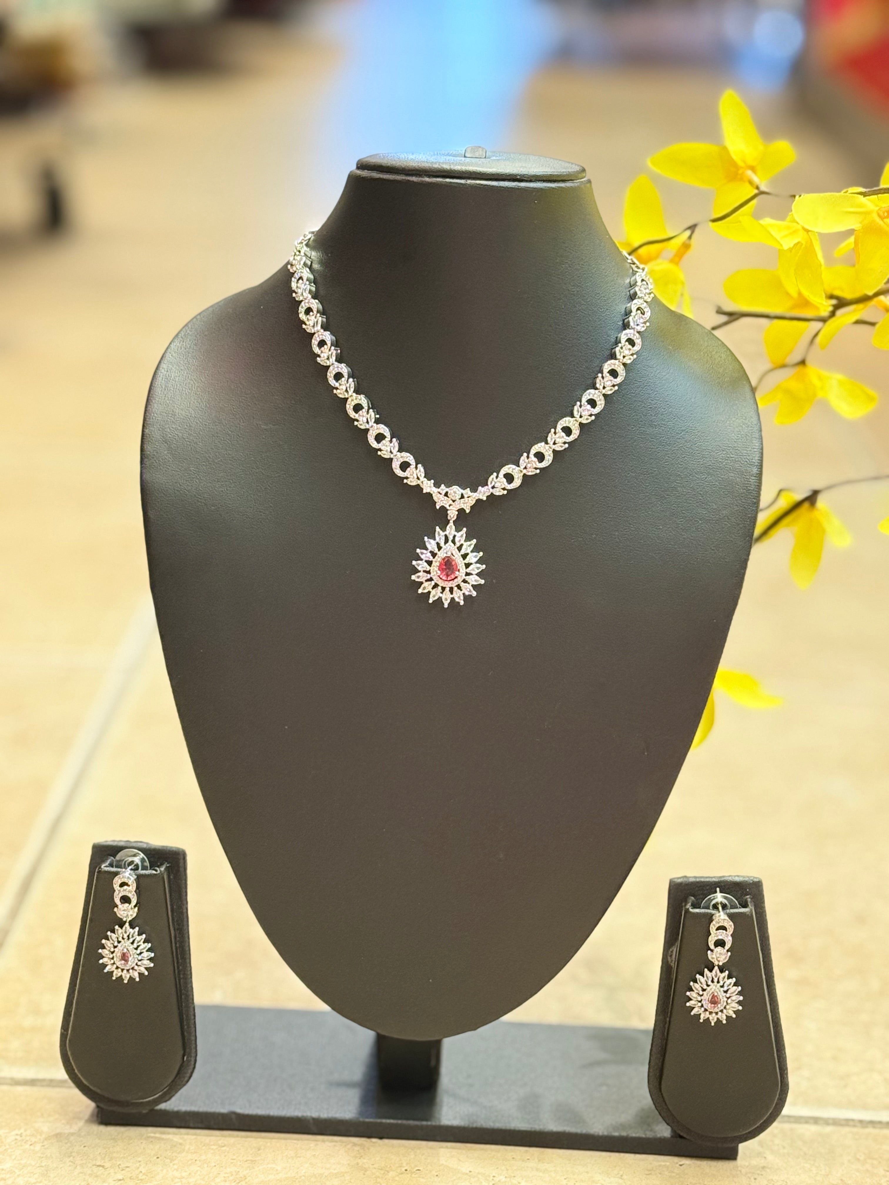 Silver Finish Necklace set