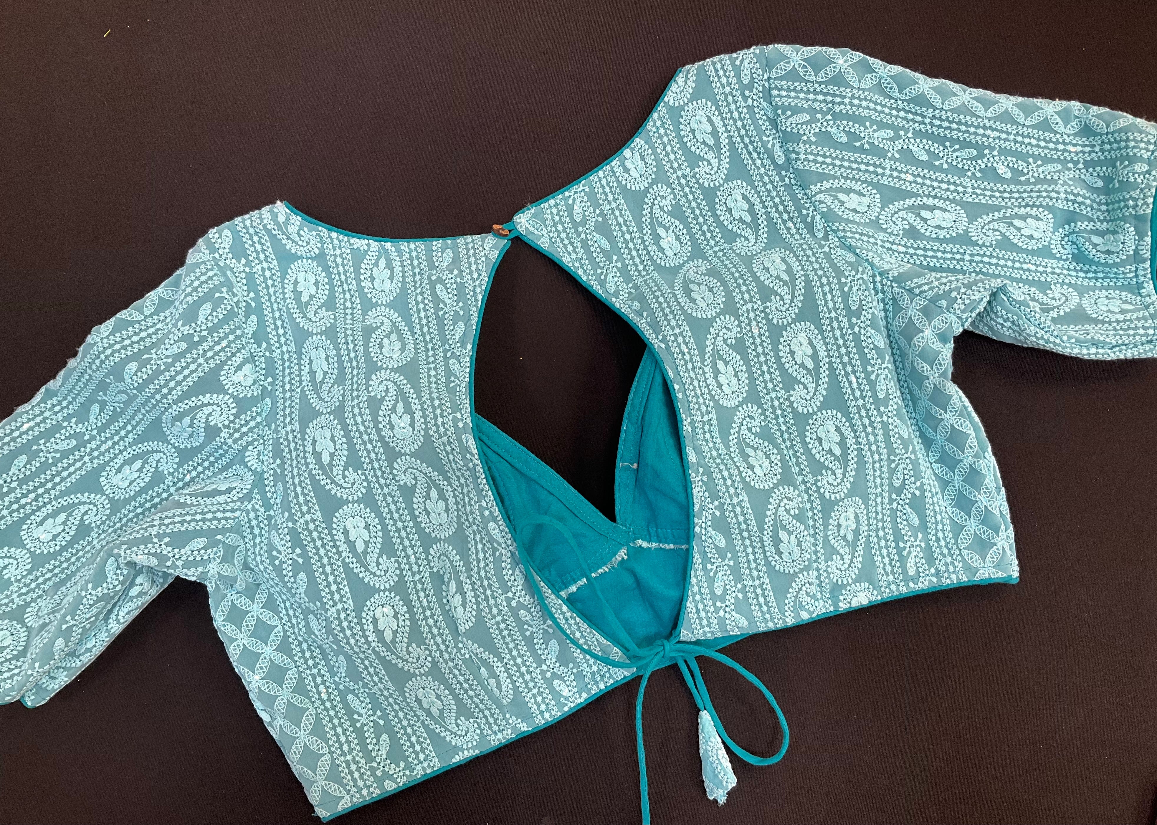 Blue -Georgette Chikankari Blouse