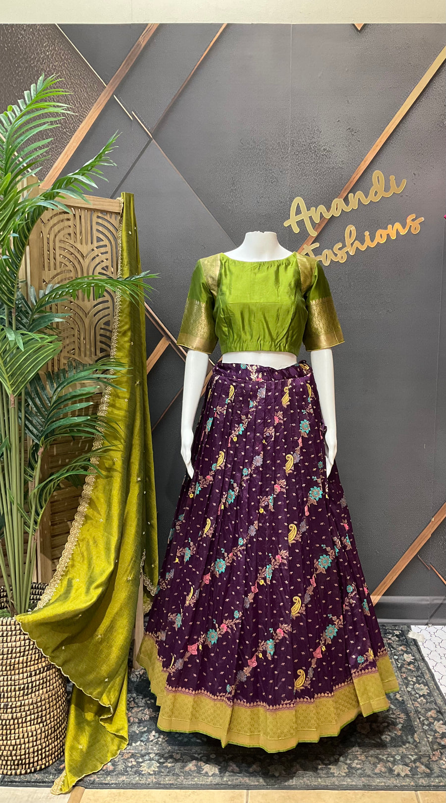 Purple Half Saree/ Lehenga set
