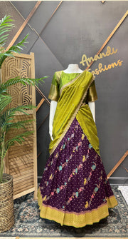 Purple Half Saree/ Lehenga set