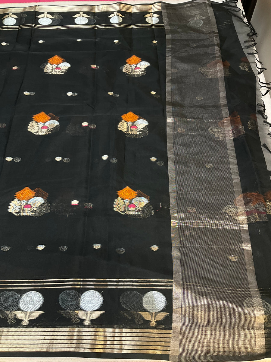 Black Silk Oranza saree