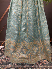 Organza Lehenga Skirt with Gold Zari - Party Wear