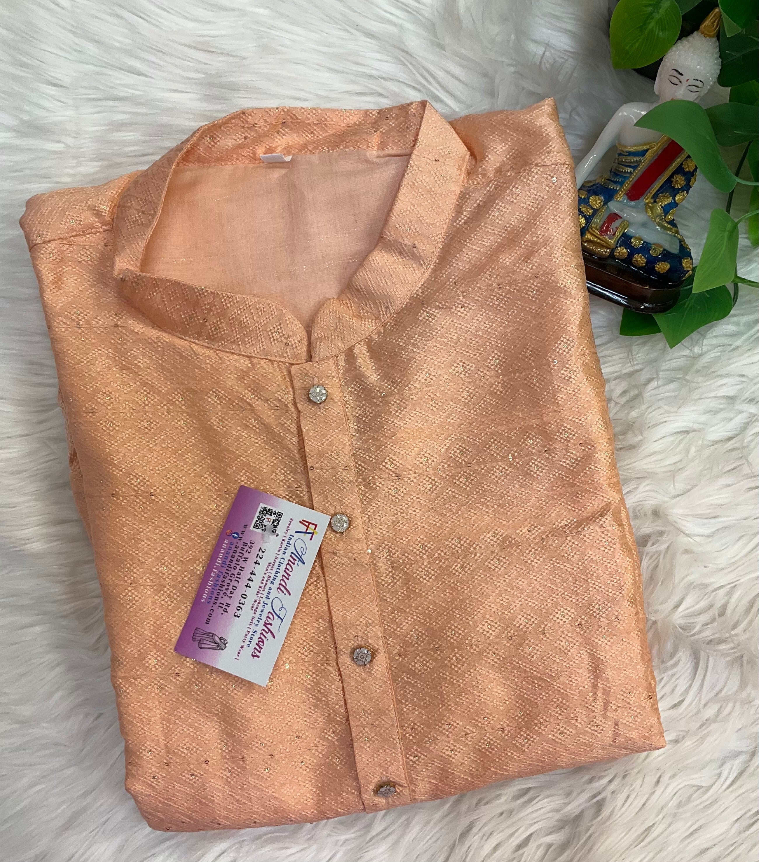 Size 54-Plus Size Peach color Men’s wear  kurta set
