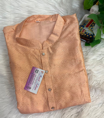 Size 54-Plus Size Peach color Men's wear kurta set