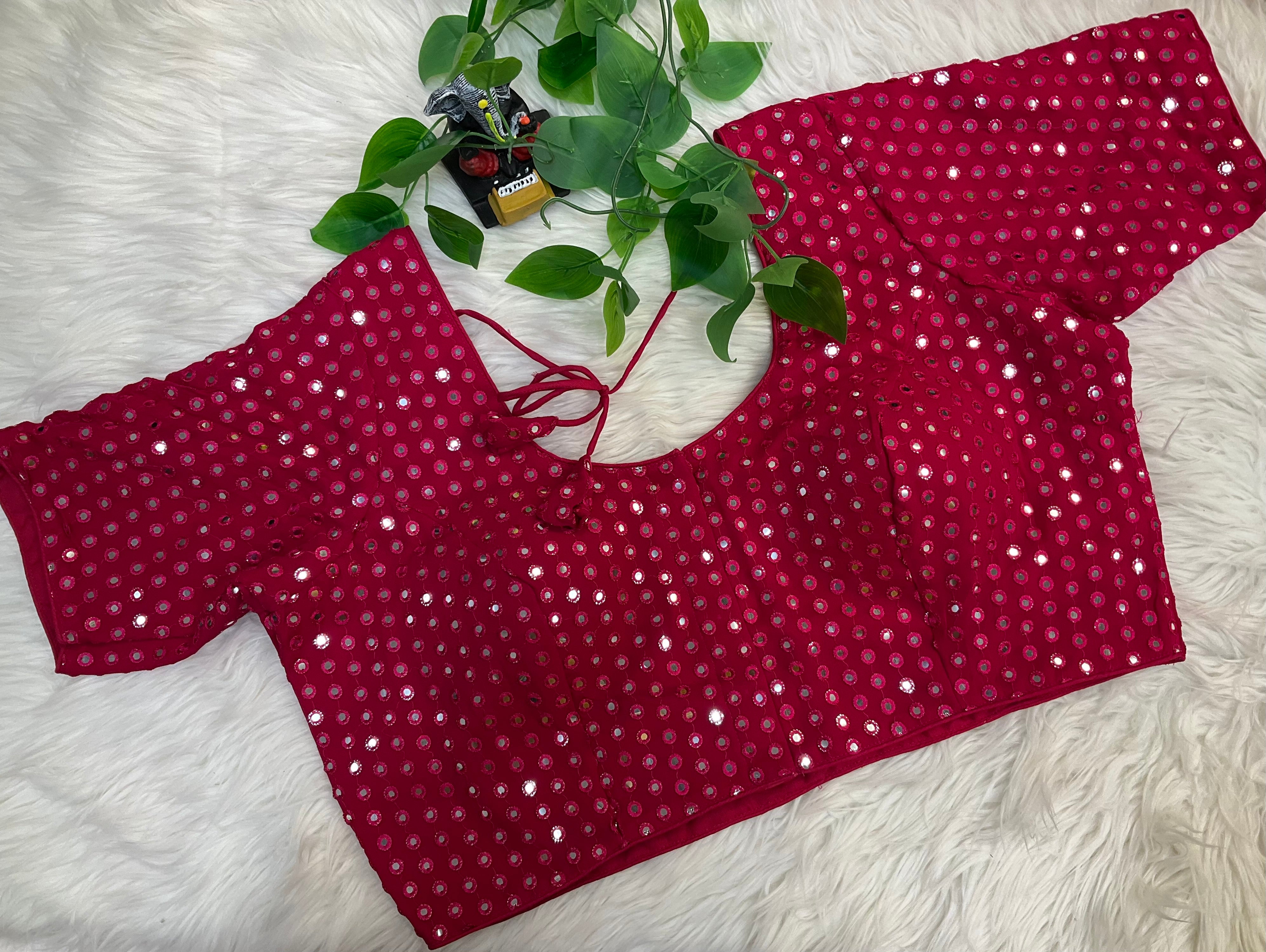 Size 44- Plus Size Georgette Foil Mirror Blouses