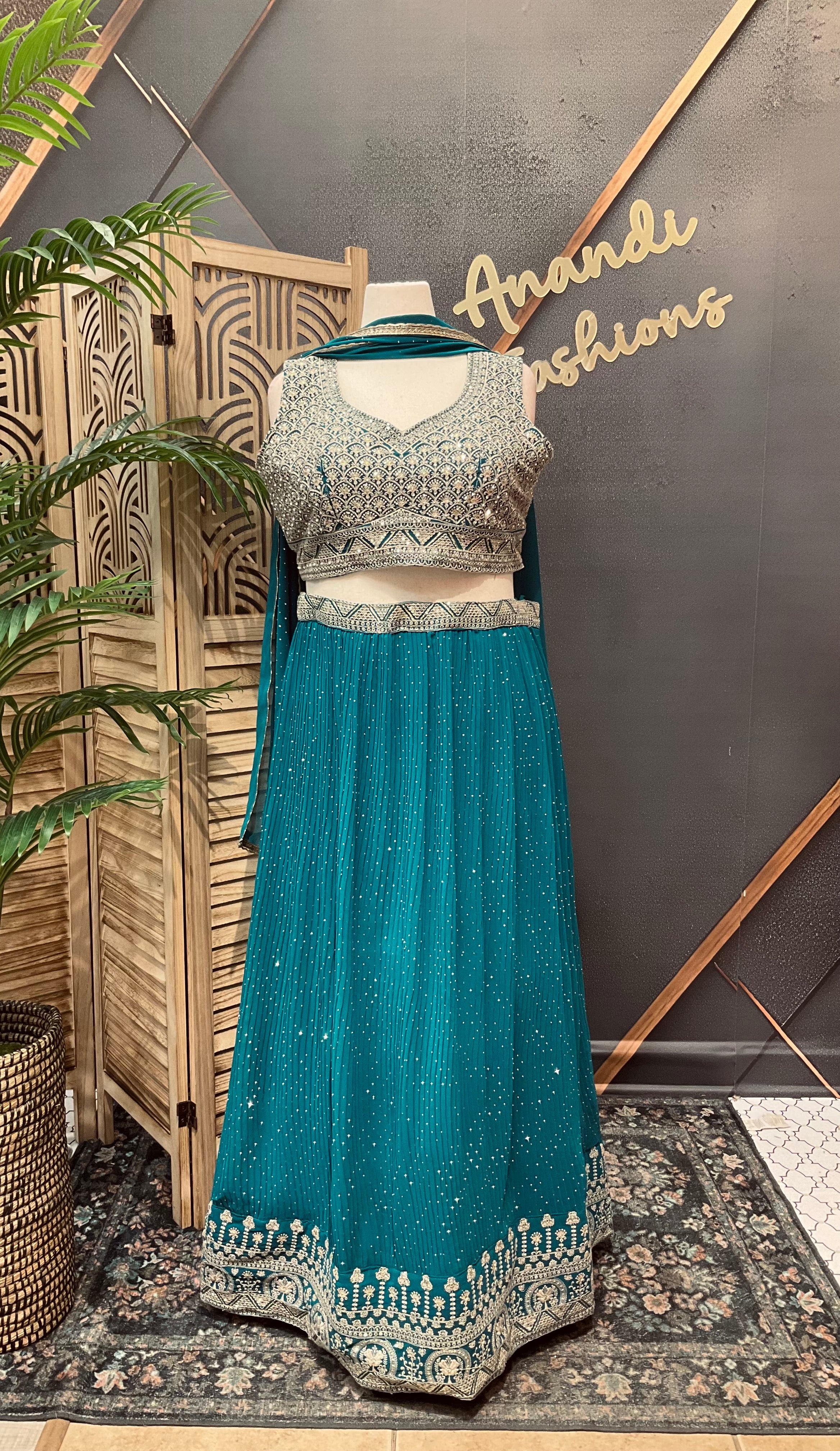 Size 46 - Plus size Georgette lehanga