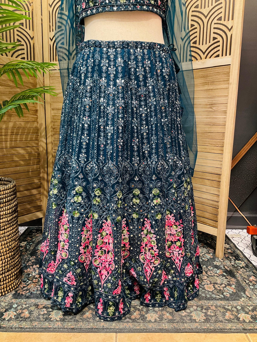 Plus Size Heavy Work Lehenga Set - Net Fabric Party Wear