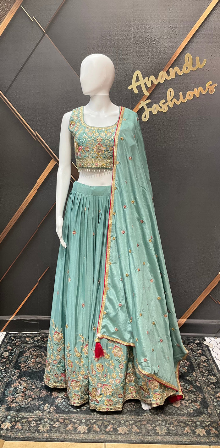 Light Blue Party Wear Lehenga sets