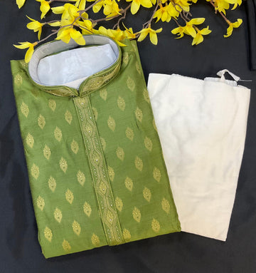 Premium Quality- Green Color Men’s Wear Kurta Pajama Set