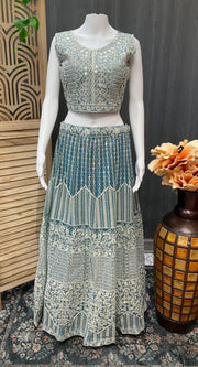 Pastel Color Heavy Work Lehenga Set - Party & Wedding