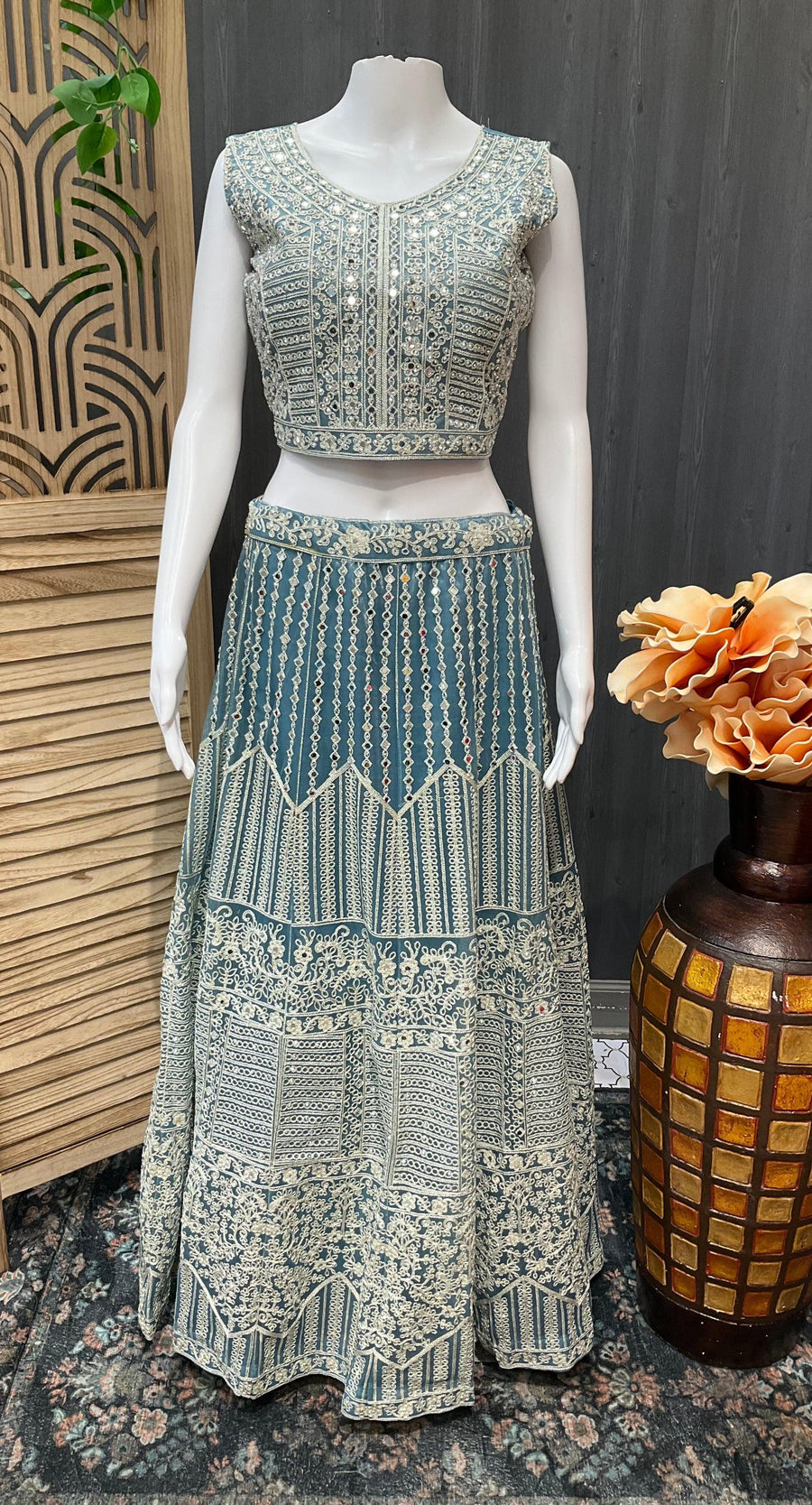 Pastel Color Heavy Work Lehenga Set - Party & Wedding