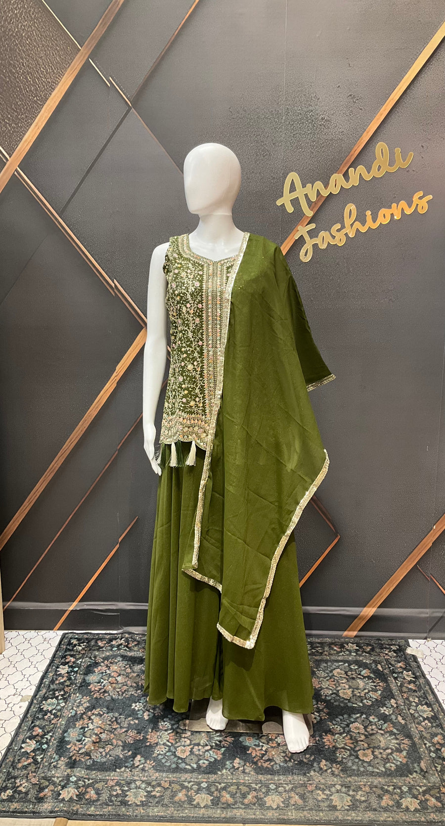 Mehandi green Palazzo set