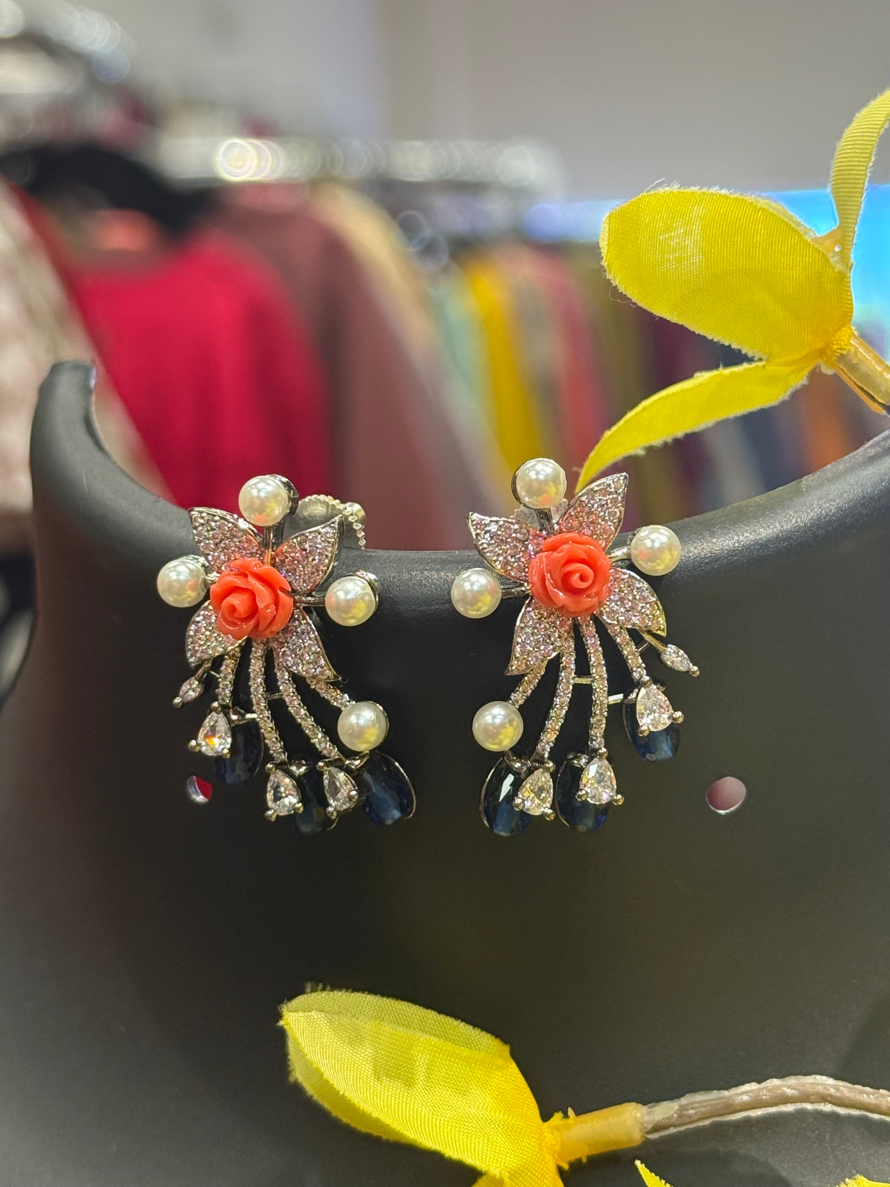 CZ Fancy Earrings-Party Wear Earrings