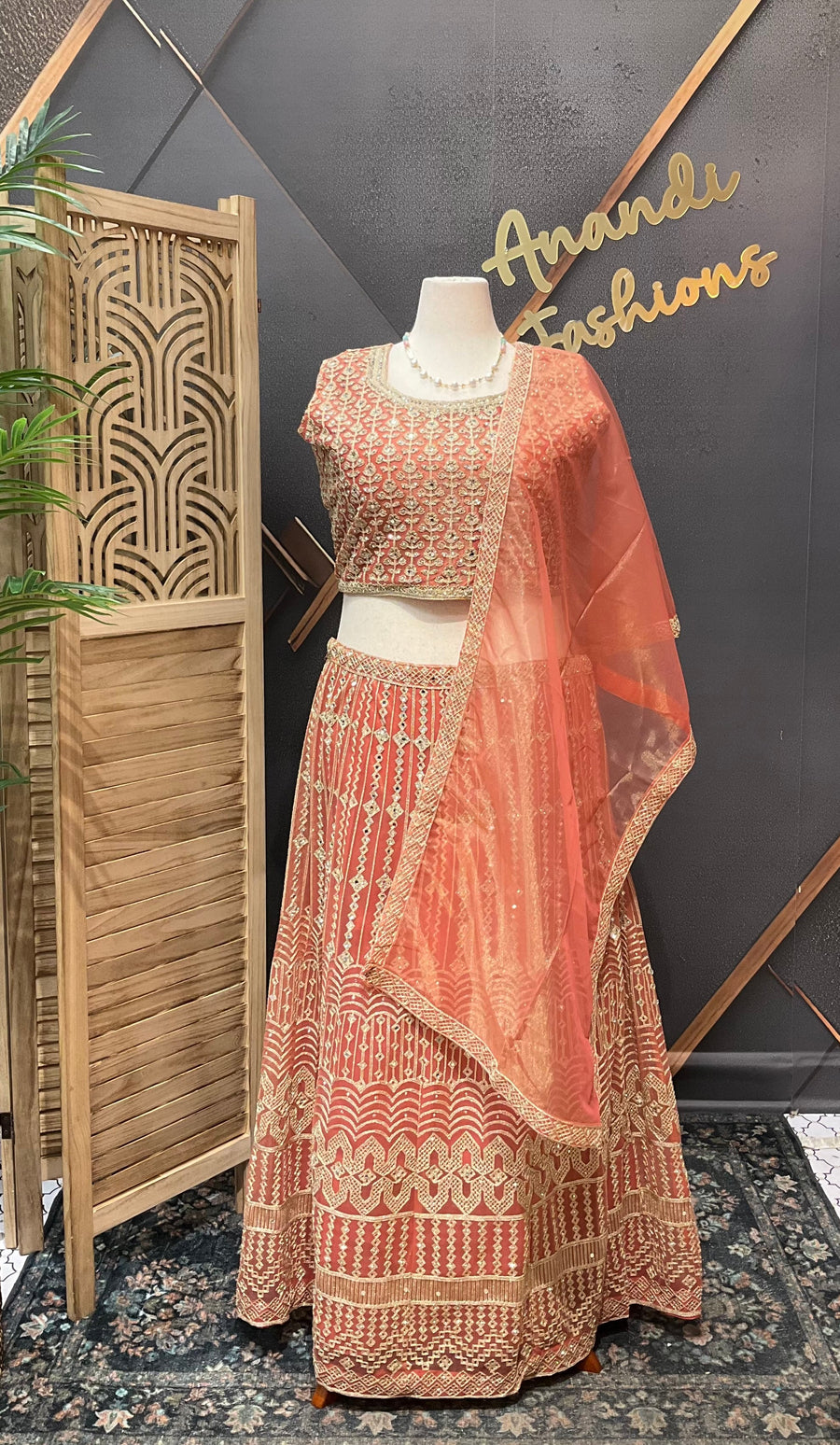 Pastel Orange Plus size lehanga set