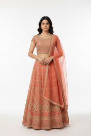 Pastel Orange Plus size lehanga set