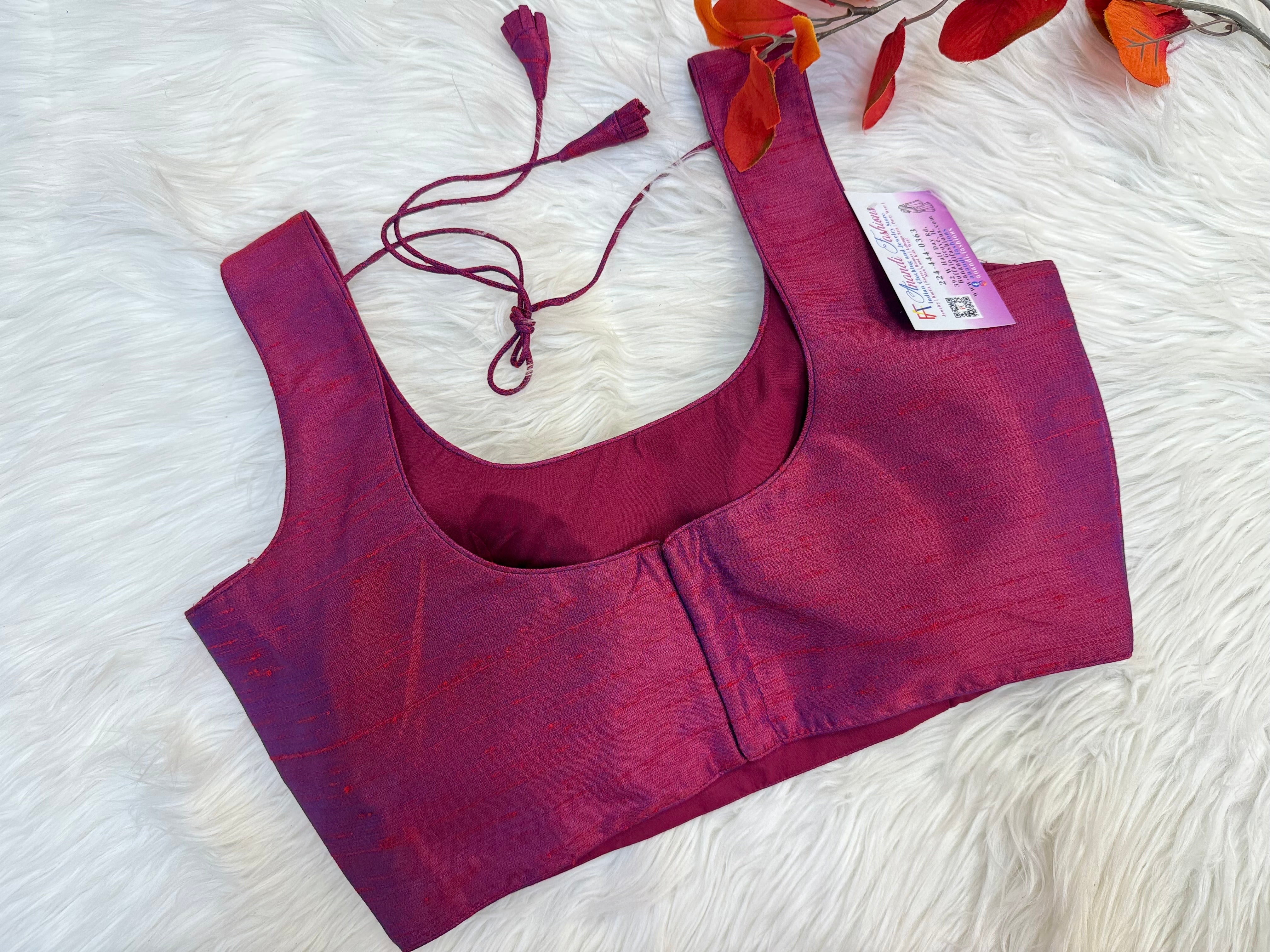Dark Pink Sleeveless Blouse