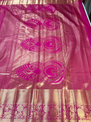 Pink Semi Silk Kanjeevaram Saree