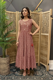 Pure Cotton Long Kurti Maroon