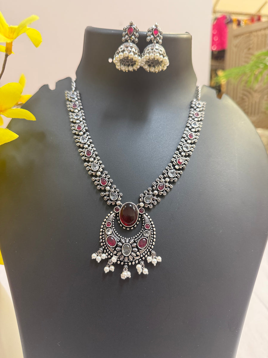 German Silver Multicolor Necklace set
