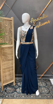 Blue Ready to wear saree