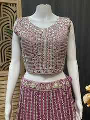 Pastel Color Heavy Work Lehenga Set - Party & Wedding