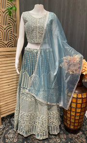 Pastel Color Heavy Work Lehenga Set - Party & Wedding