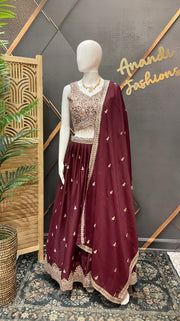 Maroon Party Wear Lehenga set