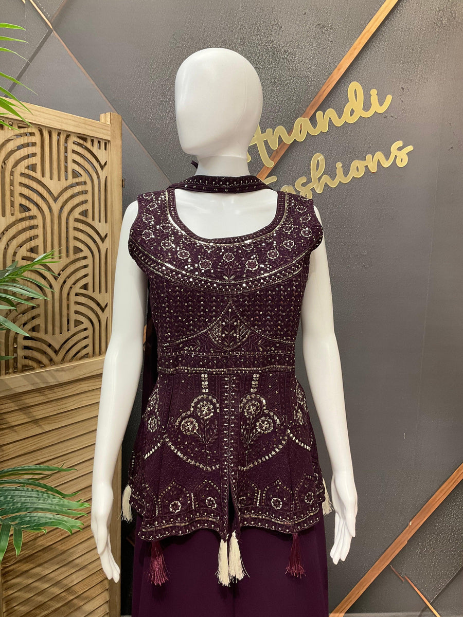 Party Wearpalazzo Sets Plum Color