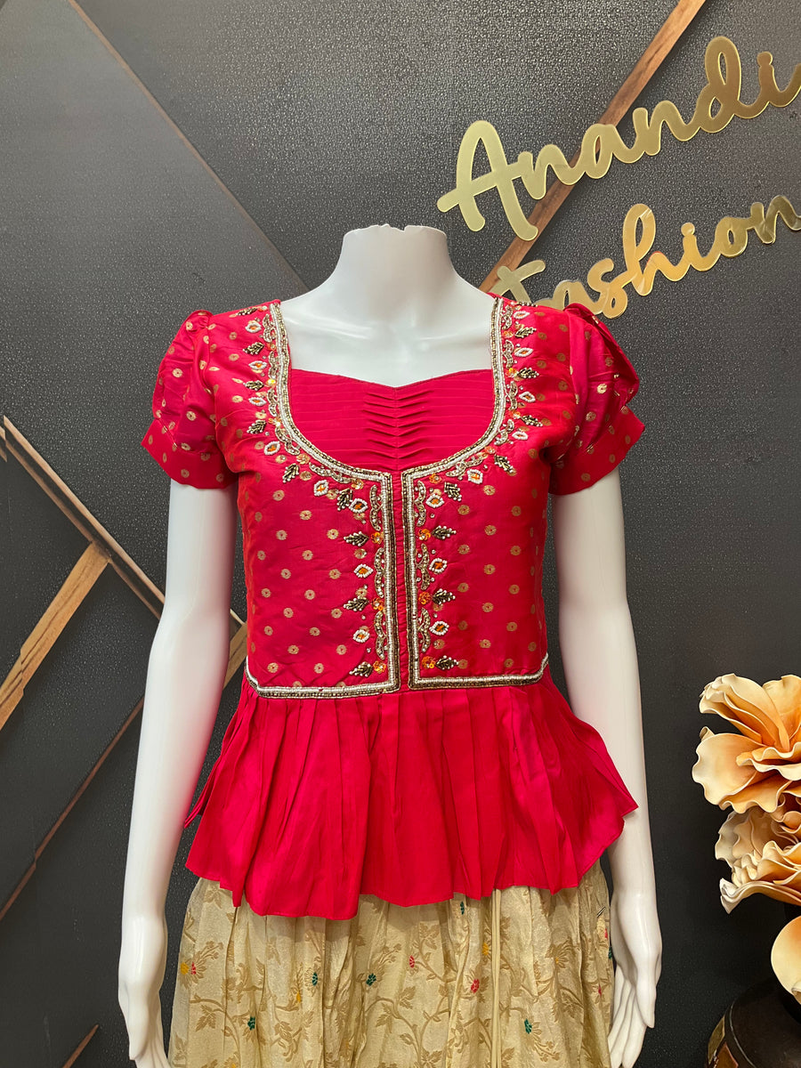 Pink Pattu Pavada set